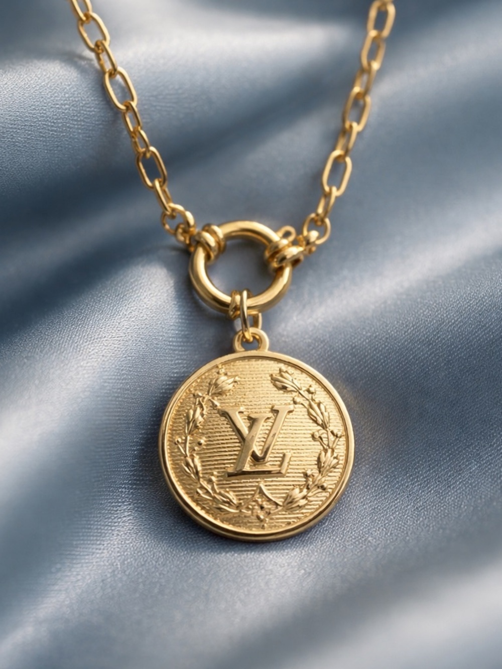 Upcyled LV Pull Button Necklace